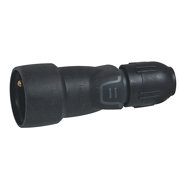Fiche femelle 16A 2 P T noir lumineuse Legrand