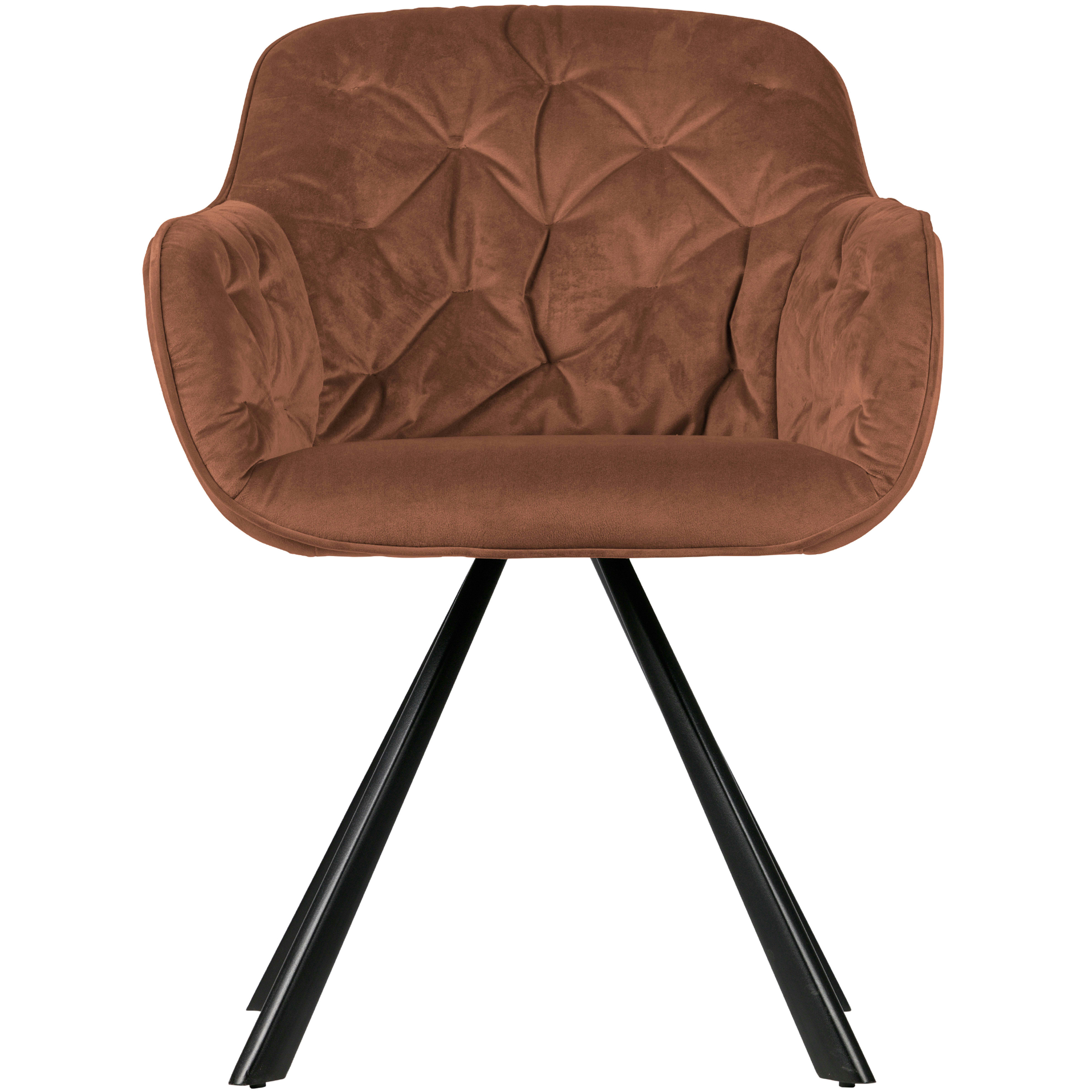 0 - Fauteuil de table en velours framboise