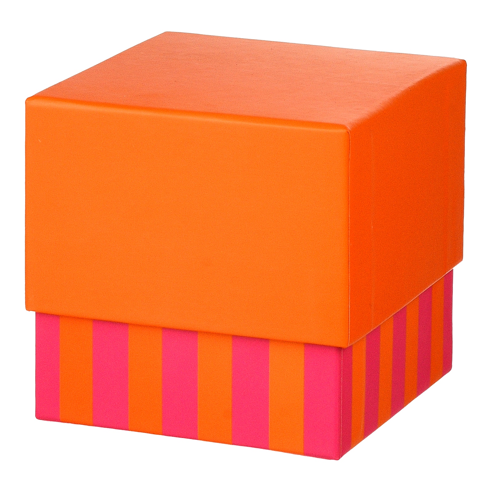 Geschenkbox Stripe Orange,B 90 x H 90 x T 90 mm