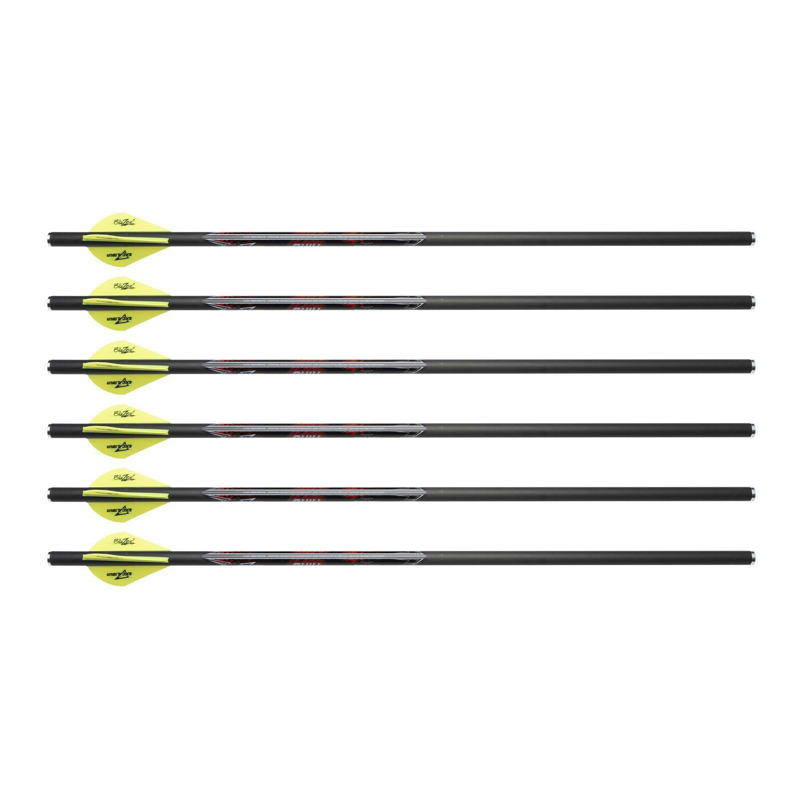 Excalibur Quill Carbon Shaft Hunting Crossbow Arrows, 16.5-in, Black/Yellow, 6-Pk