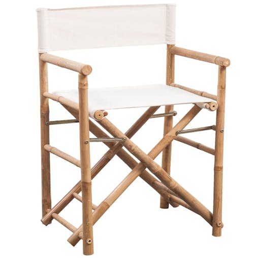 NNEVL Folding Director's Chair 2 pcs Bamboo and Canvas