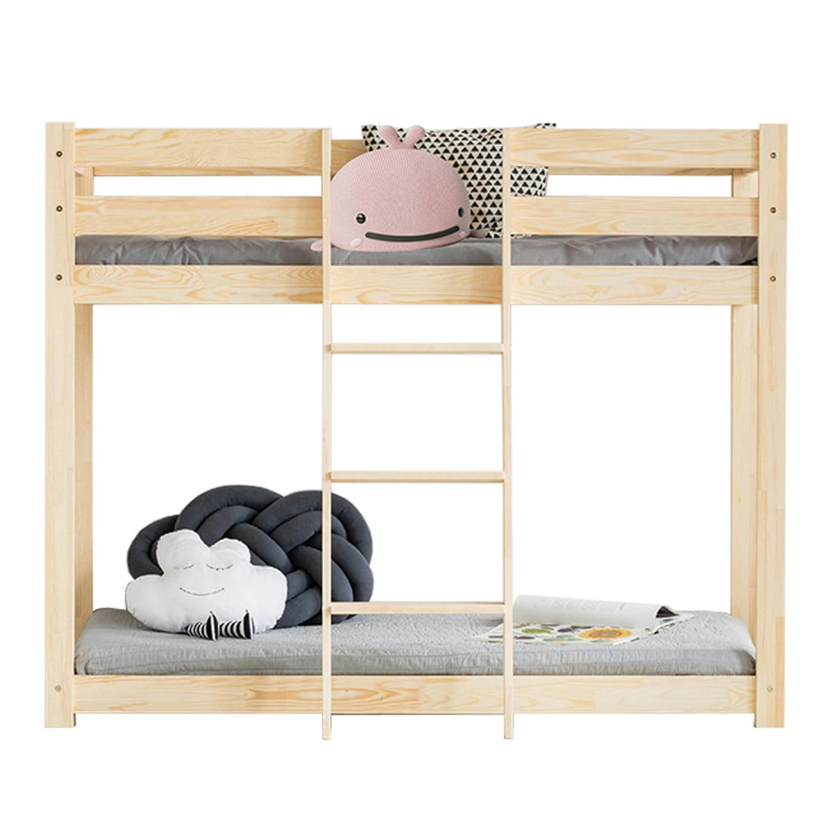 DEREK - Lit superposé 70x140 sommier inclus naturel