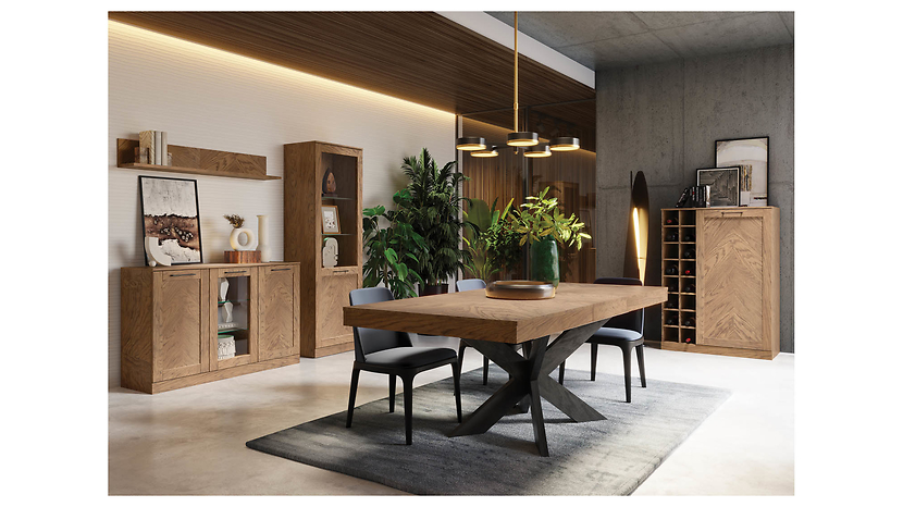 Witryna Cozy-10 65 cm z oświetleniem dąb rustical olejowany