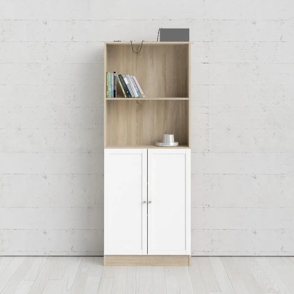 Boekenkast Naturel/Wit - 79x203cm - Basic