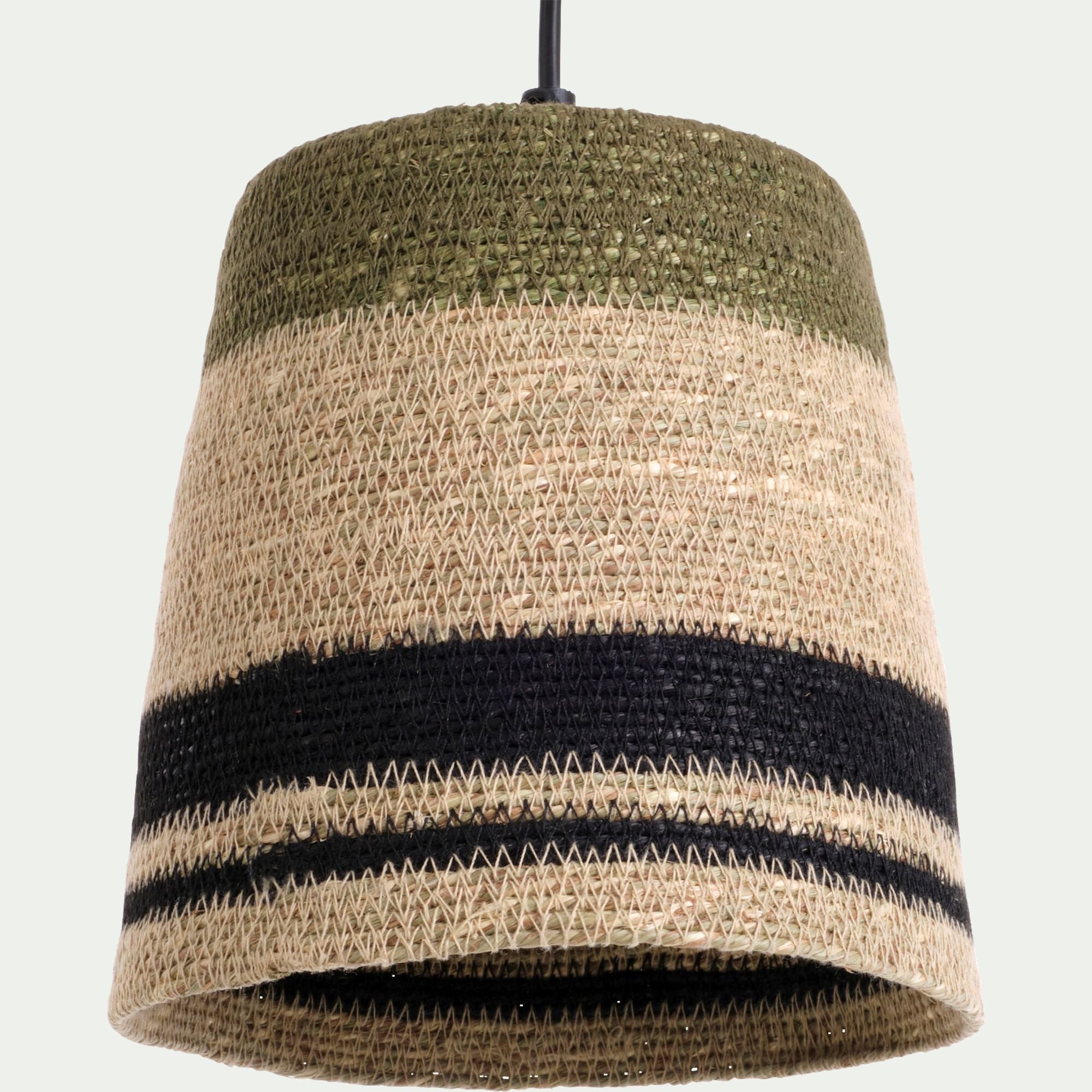 RUBIA - Suspension électrifiée en jonc de mer D14cm - naturel