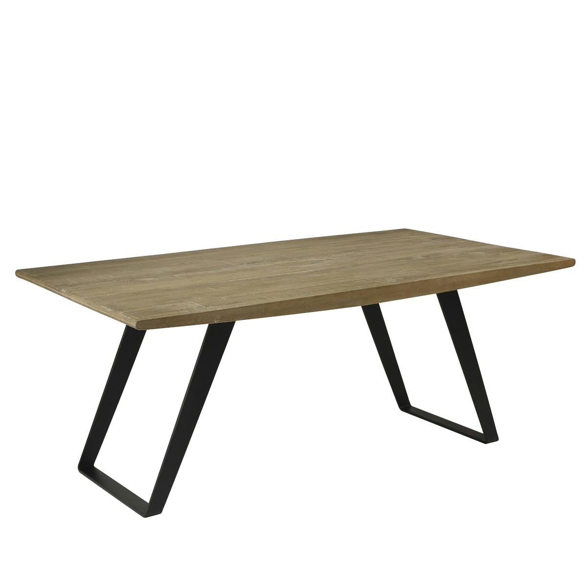 HECTOR - Table en chêne massif et métal 6/10 couverts