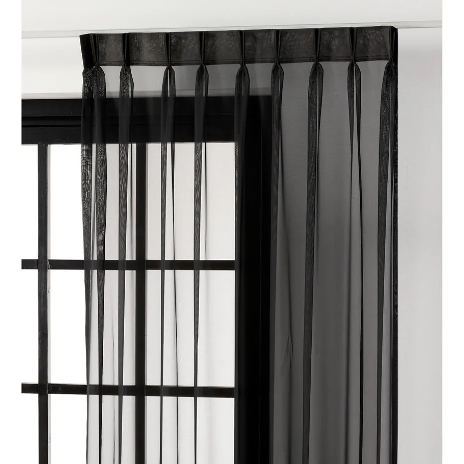 Kwantum Vouwgordijnen | Vitrages | Vitrage Violet  Zwart