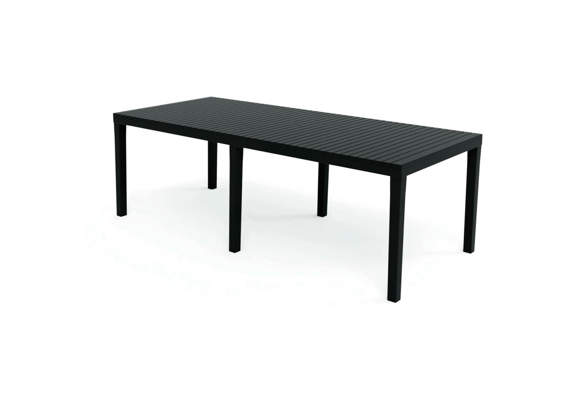 DMICA - Table d'extérieur en polypropylène anthracite 150/220x90 cm