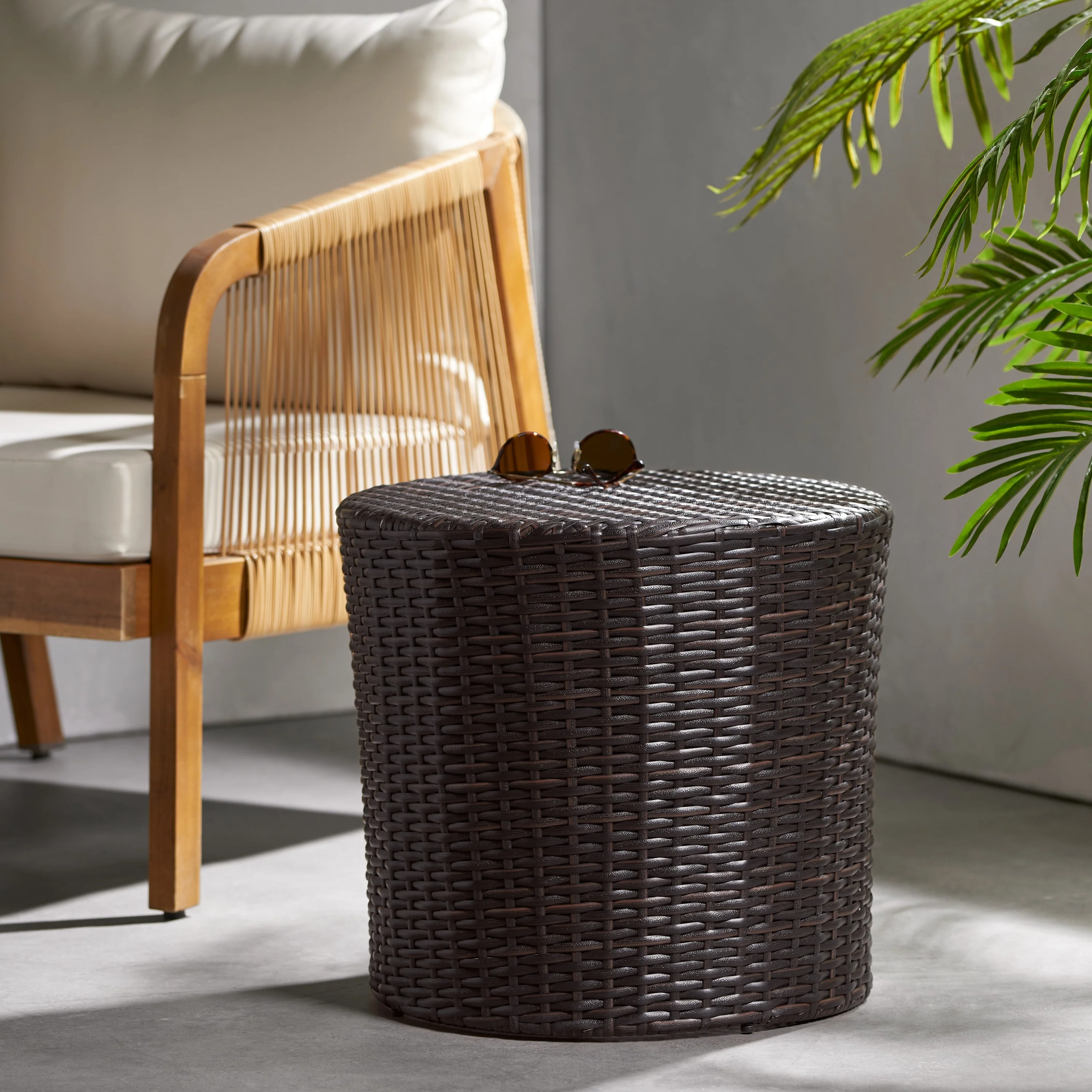 Christopher Knight Home Keaton Wicker Barrel Side Table