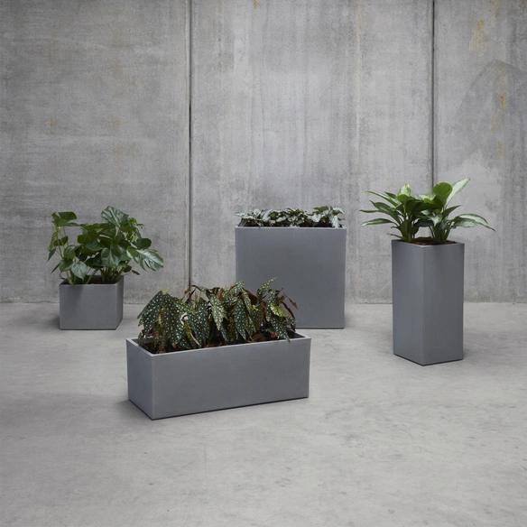 Blumentopf »CITY«, Ø x H: 36 x 75 cm, hell grau, Kunststoff