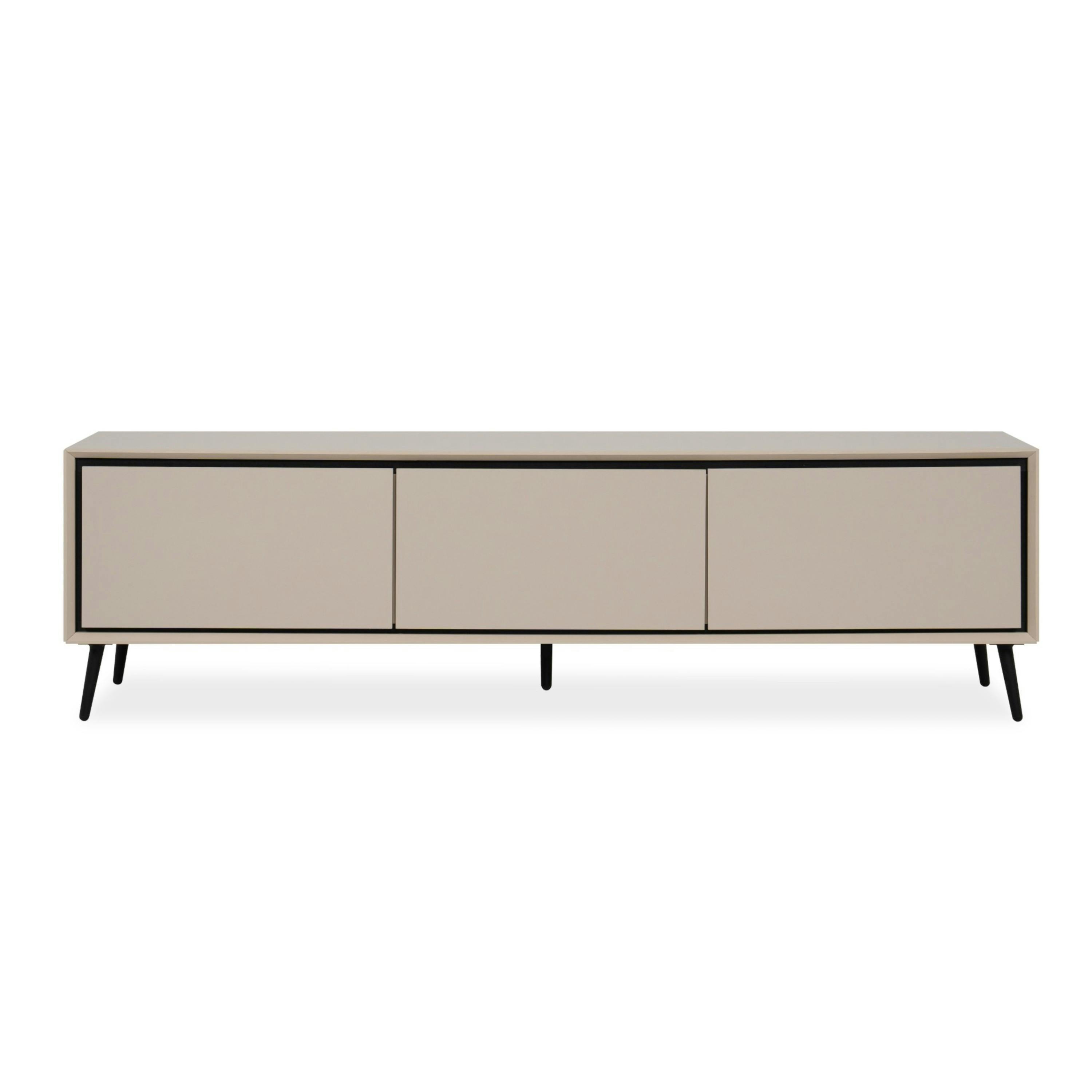 Meuble TV taupe 3 portes abattantes AVIO