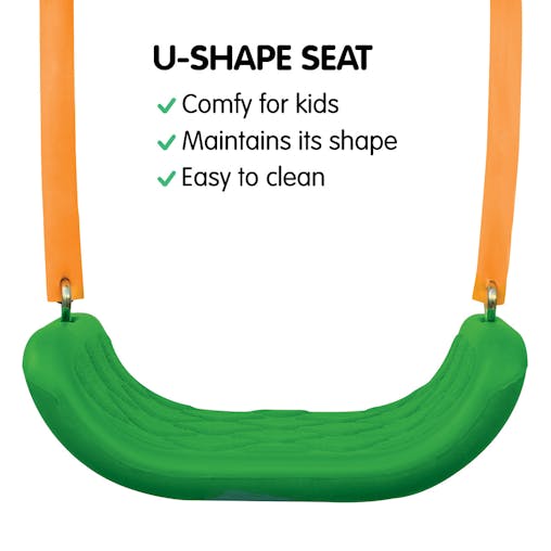 NNEDPE Kahuna Kids 4-Seater Swing Set with Slide Purple Green