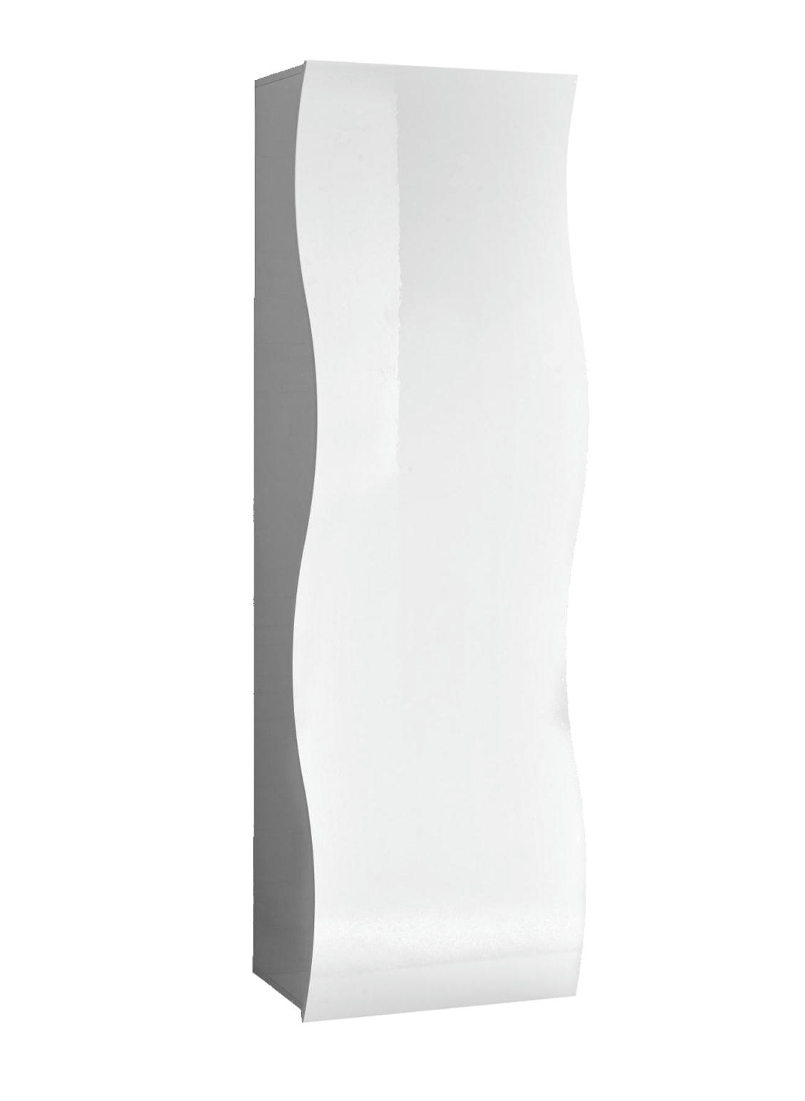 LORENZO - Armoire avec 1 porte effet bois blanc brillant 63x40h187 cm