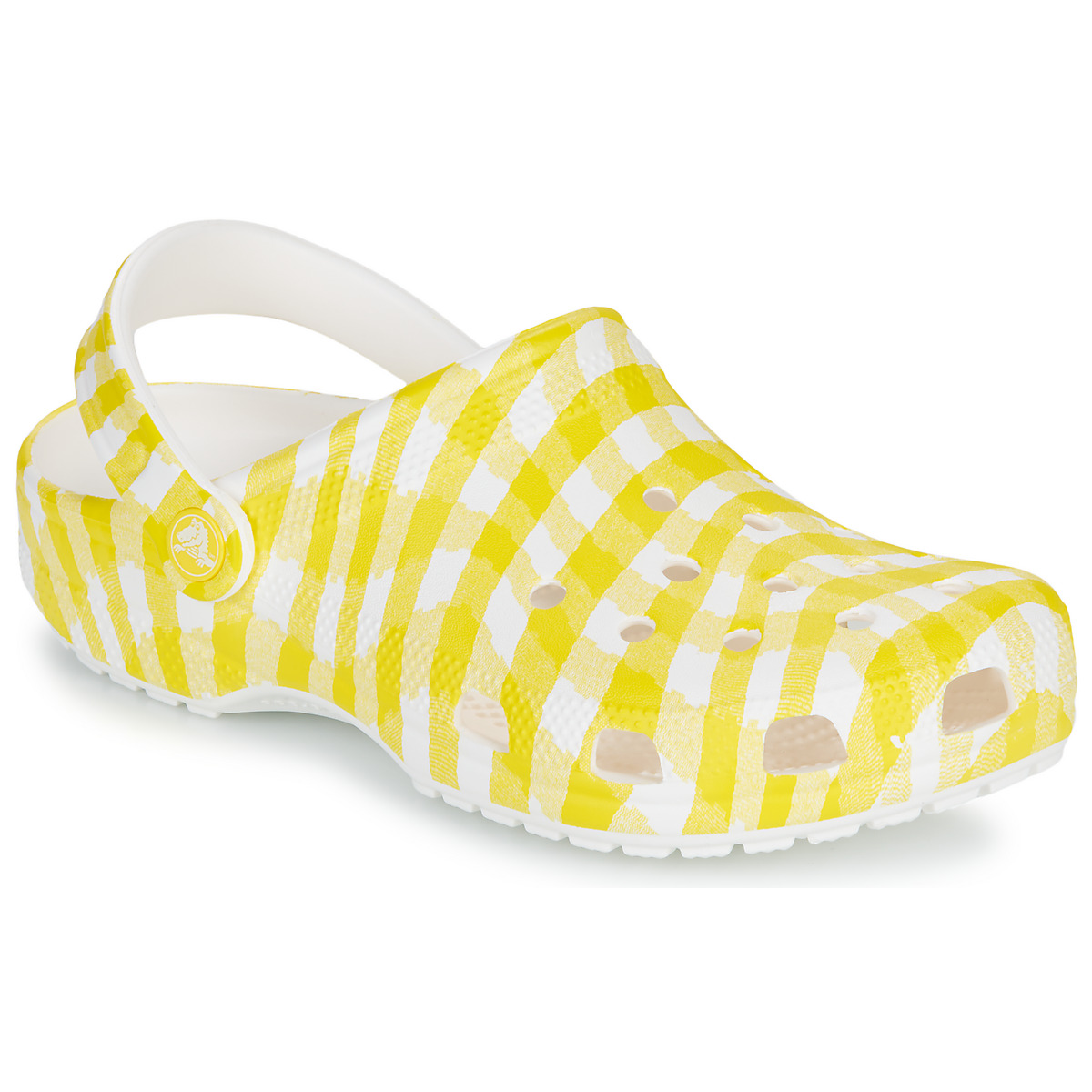 Crocs - Classic Gingham Clog - White / Yellow