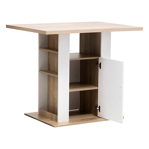 Ilot de cuisine effet bois naturel blanc 90x110cm - Beige- 5five