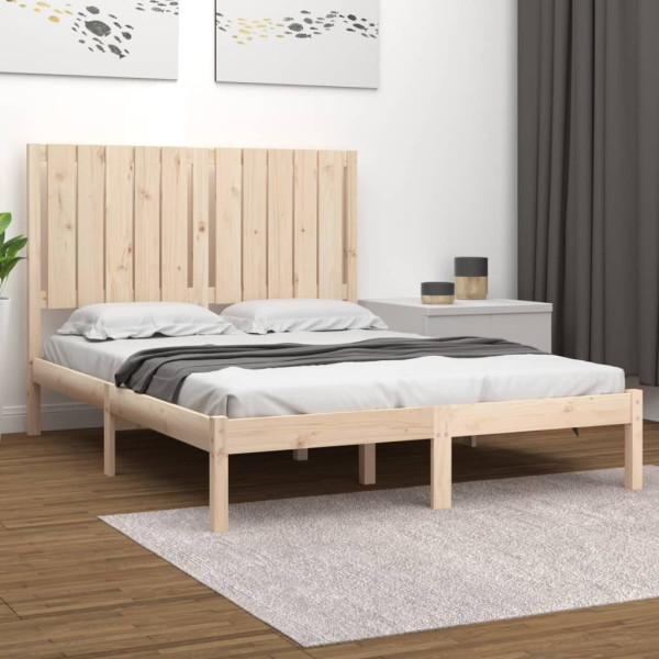 Rama łóżka lite drewno 120x190 cm podwójna