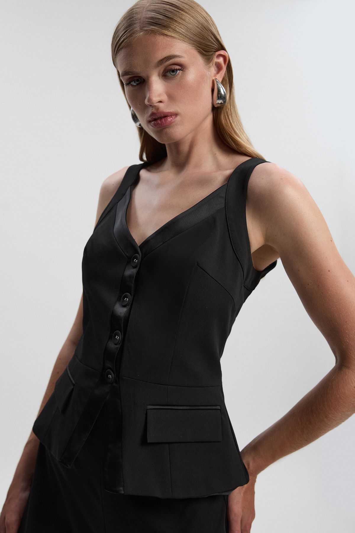 KarenMillen Tailored Tux Wide Leg Jumpsuit