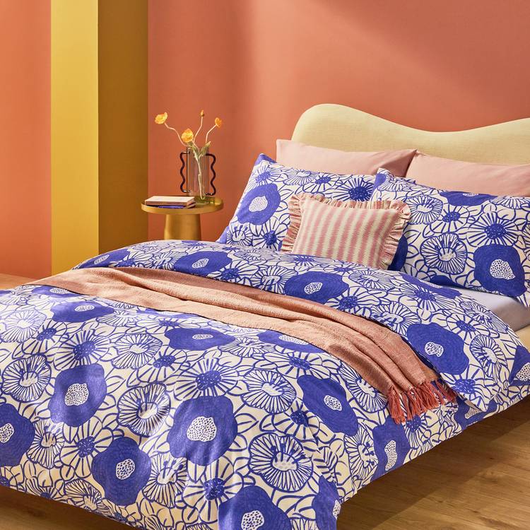 Habitat Bold Floral Blue Bedding Set - Single