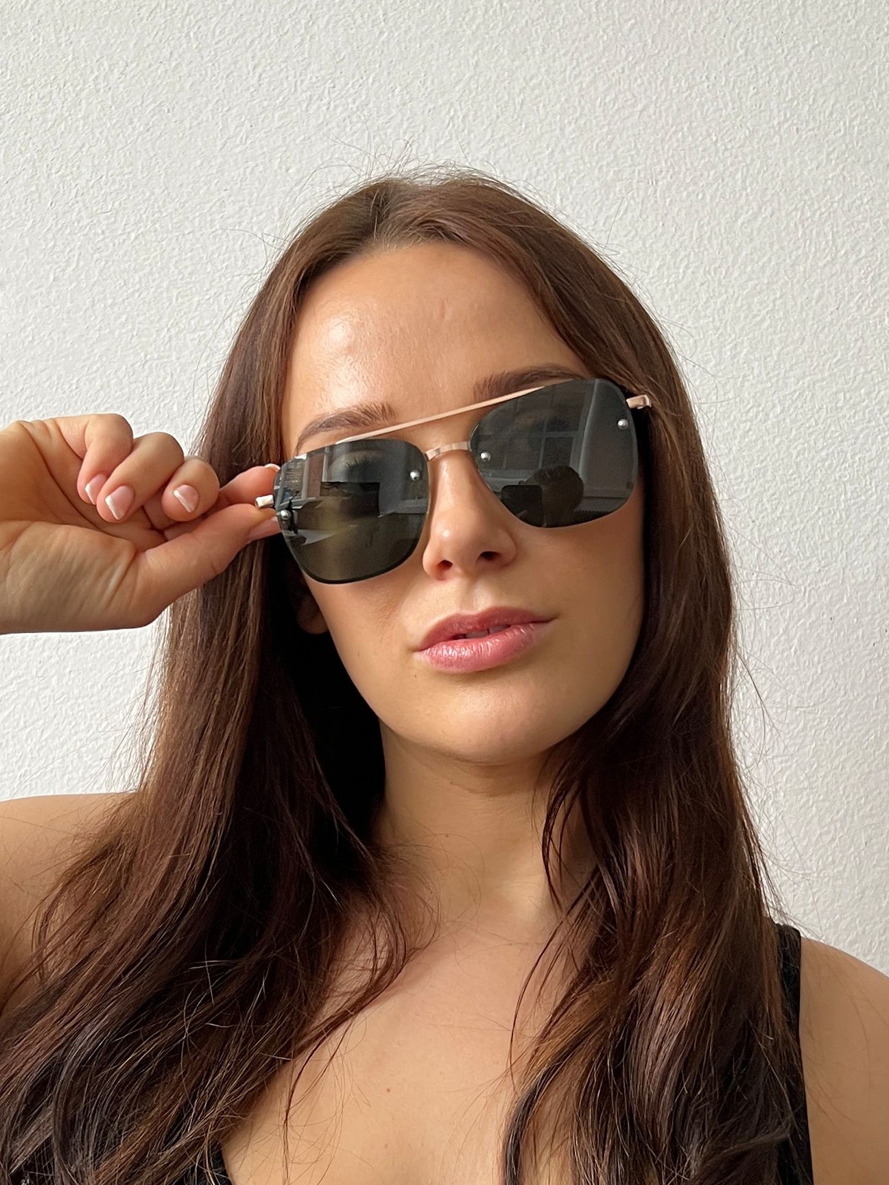 SVNX Metal Frame Square Aviator Style Sunglasses
