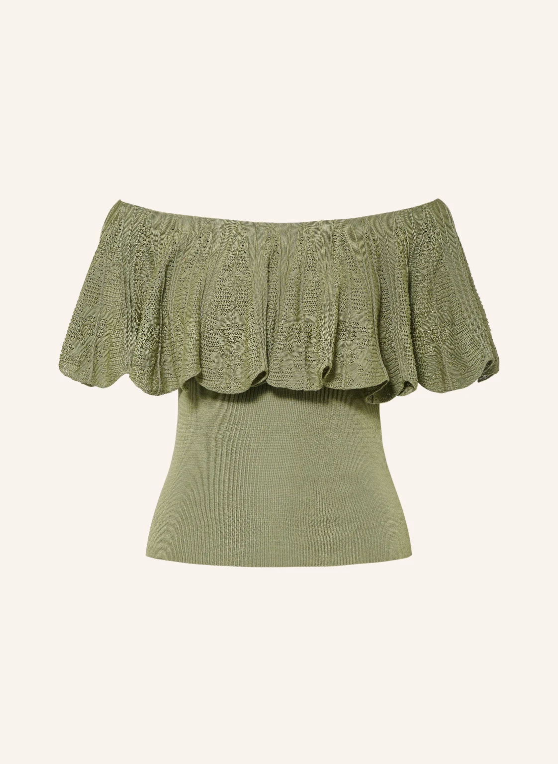 ba&sh Off-Shoulder-Stricktop mit Volants