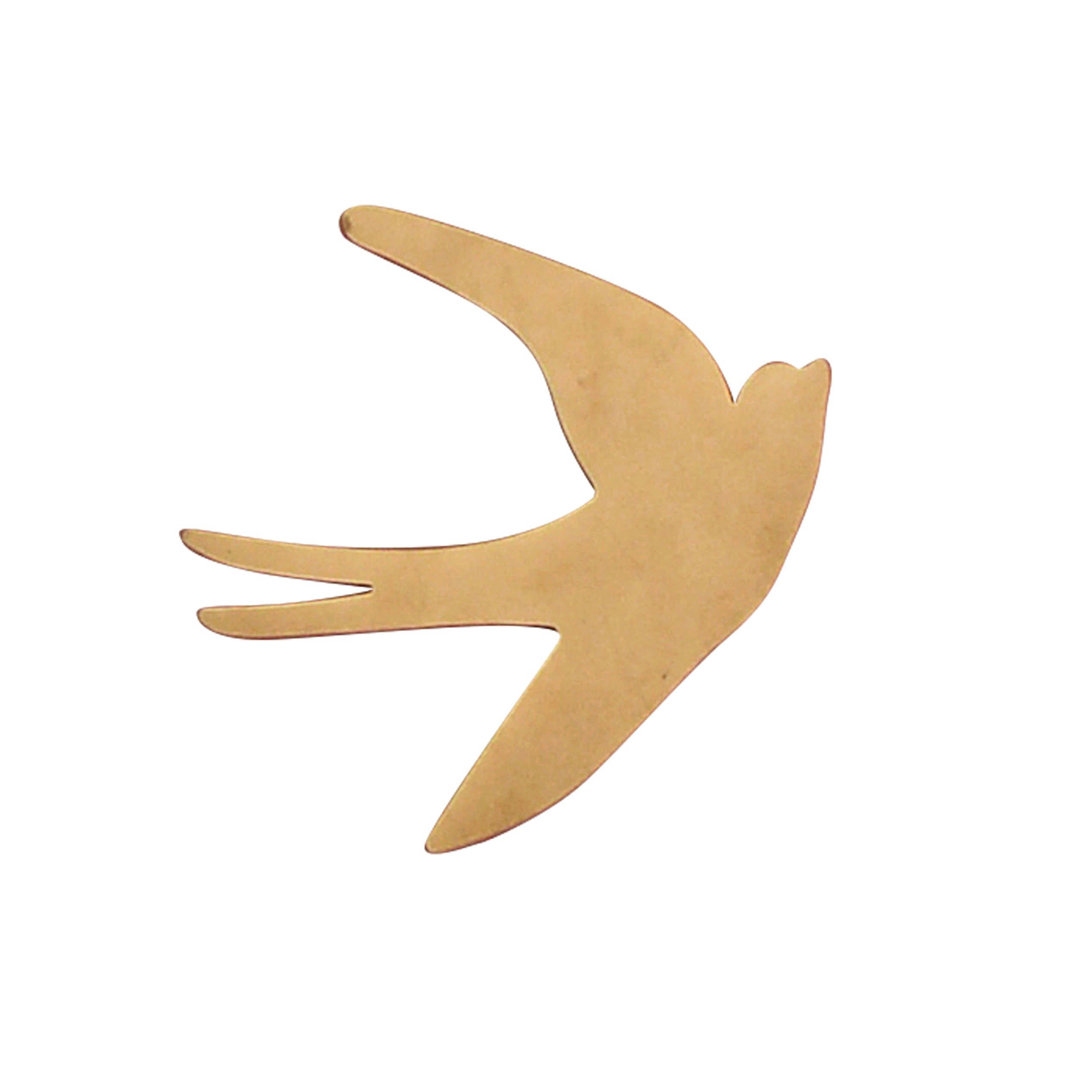 IONA - Plaque décorative hirondelle en métal jaune
