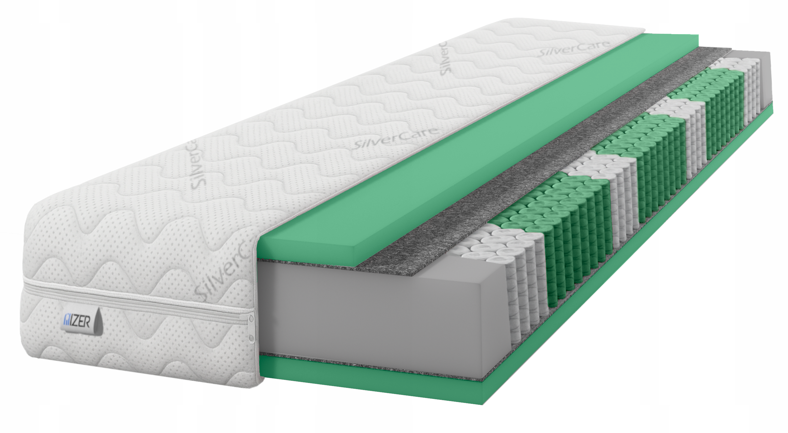 Materac 70x190 sprężynowy MultipocketHR44 SilverCare H3 20cm
