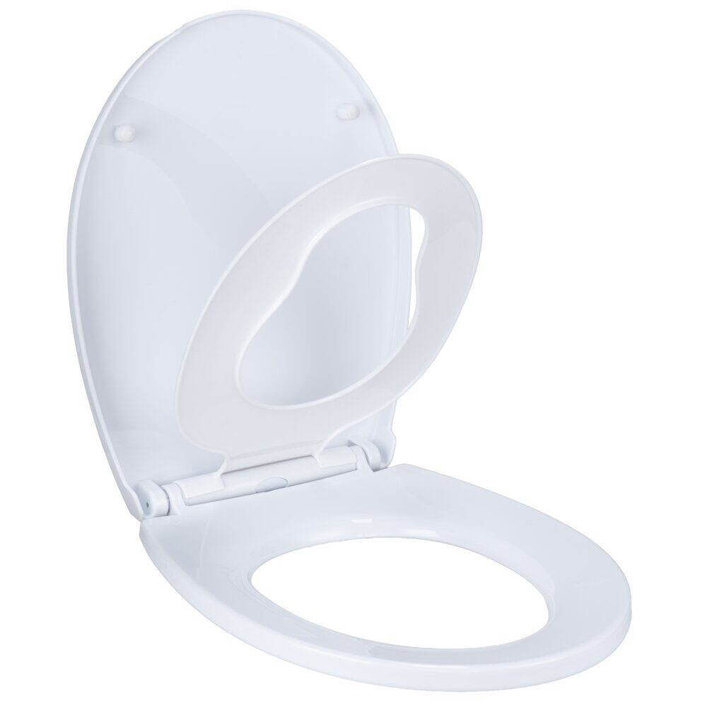 Abattant WC enfant adulte avec réducteur 37x45cm taille universelle blanc uni