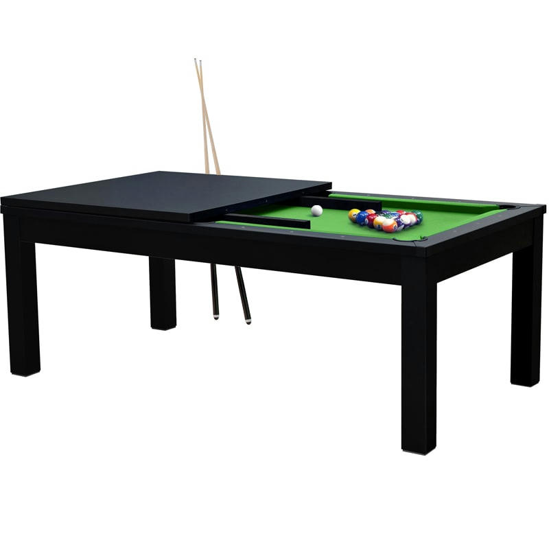 EDDIE - Table de billard convertible noire tapis vert