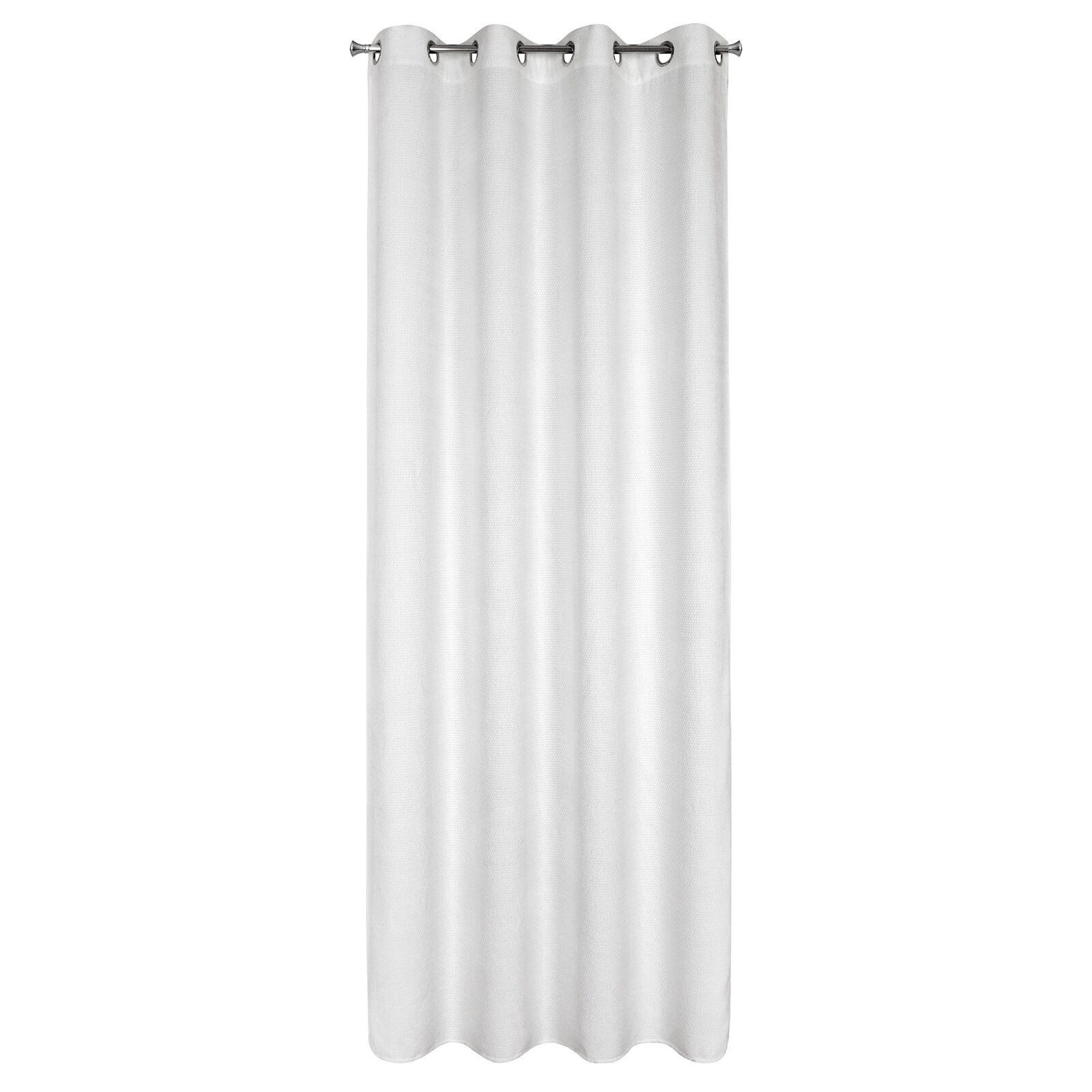 Elegancka zasłona na przelotkach ALETA z tkaniny szenilowej 135X250 biała