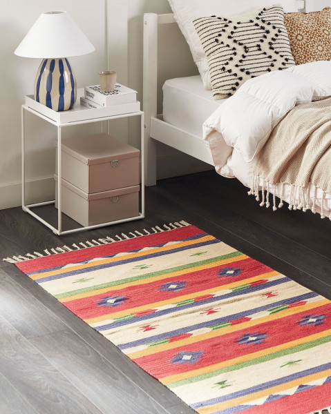 Dywan bawełniany kilim 80x150 cm wielokolorowy