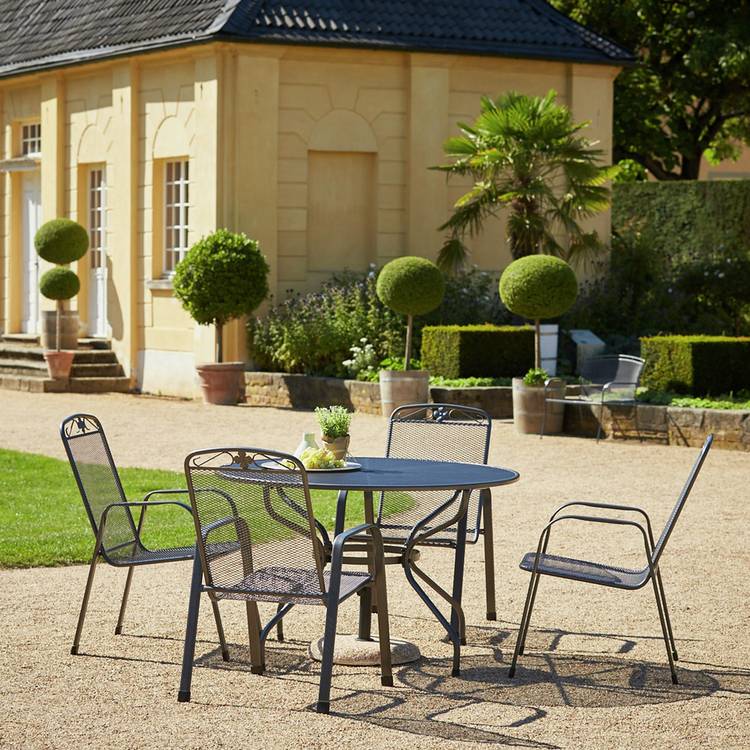 Pacific Savoy 4 Seater Metal Patio Set - Grey