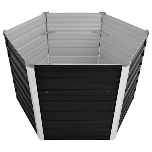 NNEVL Garden Raised Bed Anthracite 129x129x77 cm Galvanised Steel