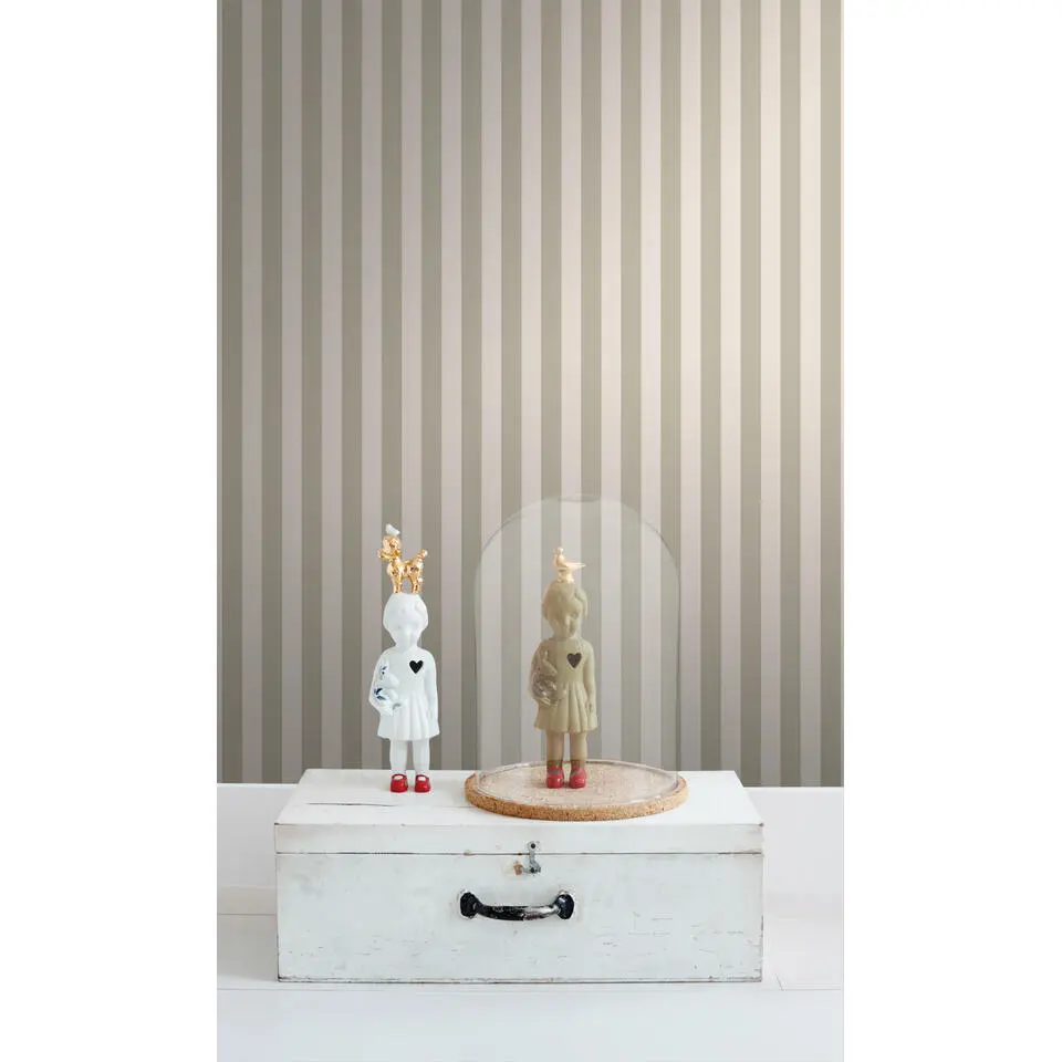 ESTAhome behang strepen zand beige - 53 cm x 10.05 m