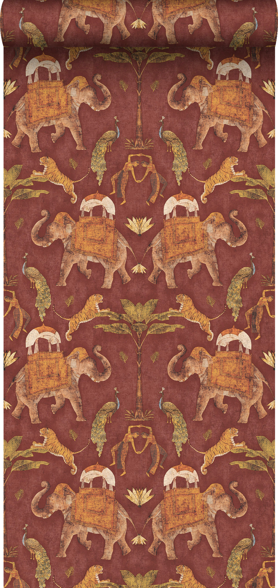 Sanders & Sanders behang olifanten terracotta - 53 cm x 10 m - 640497