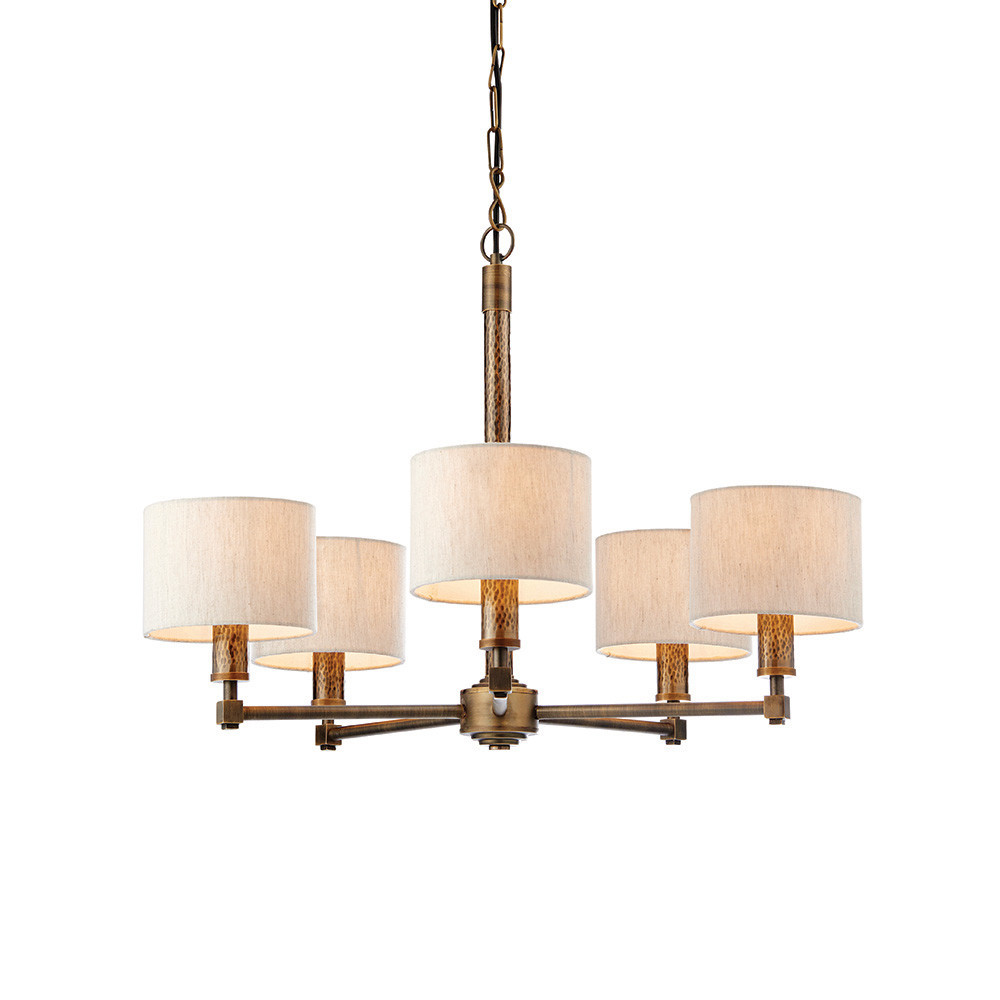 Lampa wisząca INDARA z abażurami brązowo-kremowa 5xE14x15W IP20 Endon
