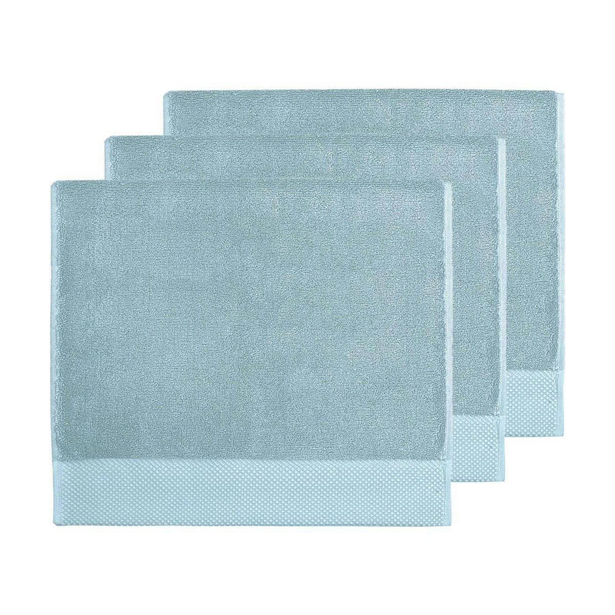 SENSOFT - 3 grandes serviettes d'invité zéro twist 560g bleu arctic 40x60 cm