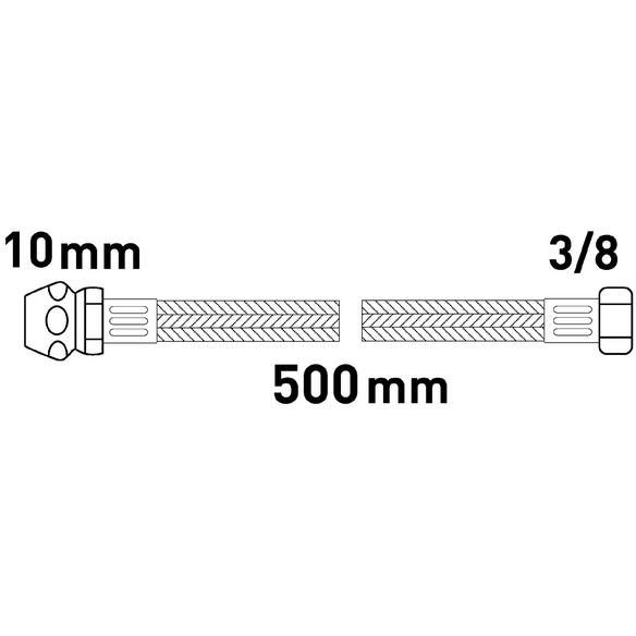 Flexschlauch, Länge: 0,5 m, Edelstahl