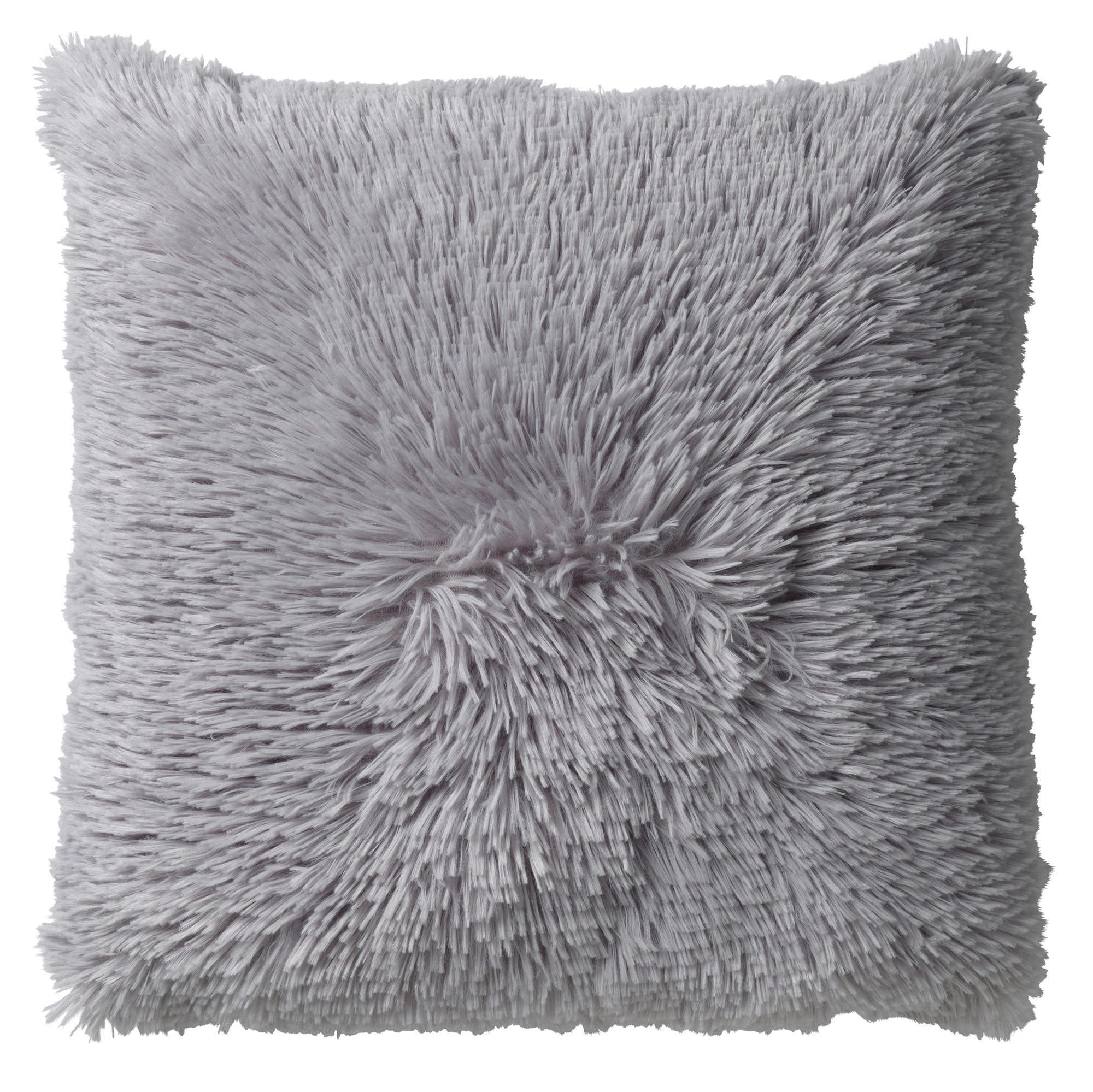 - Housse de coussin gris fausse fourrure-60x60 cm uni