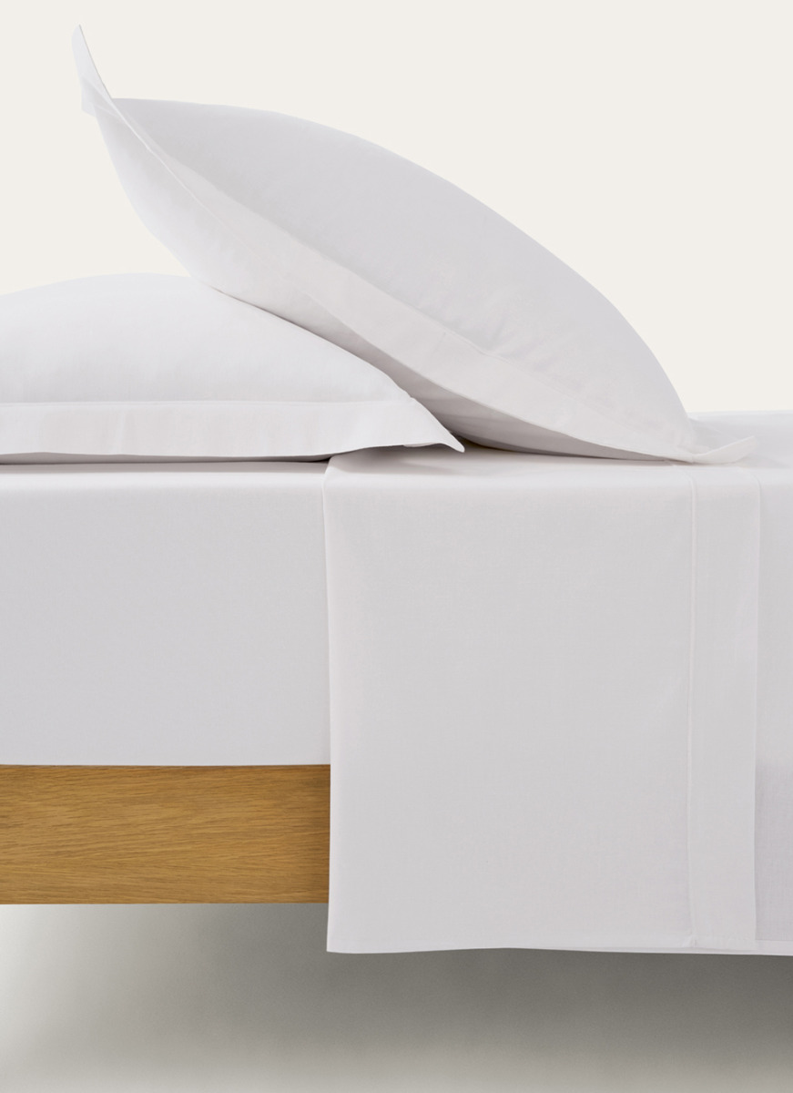 DRAP PLAT UNI EN COTON BLANC