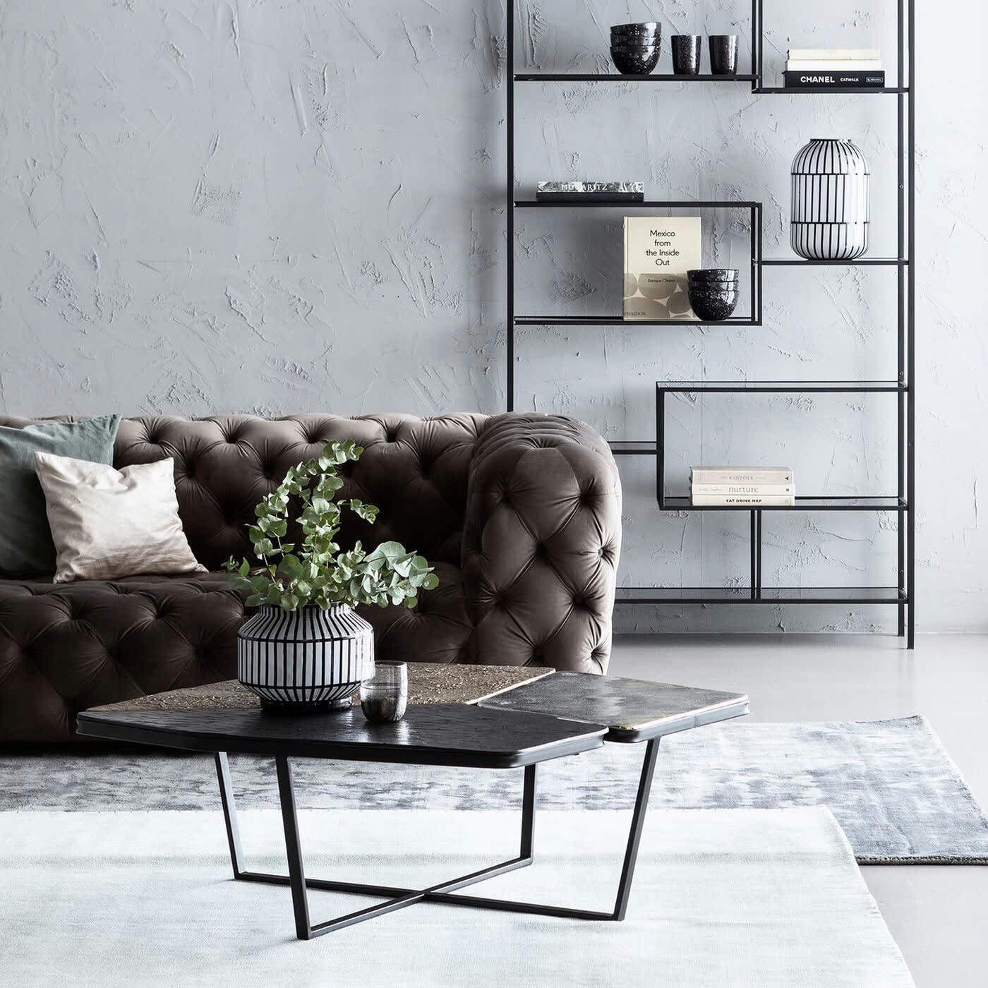 PATCHES - Table basse en acier et aluminium