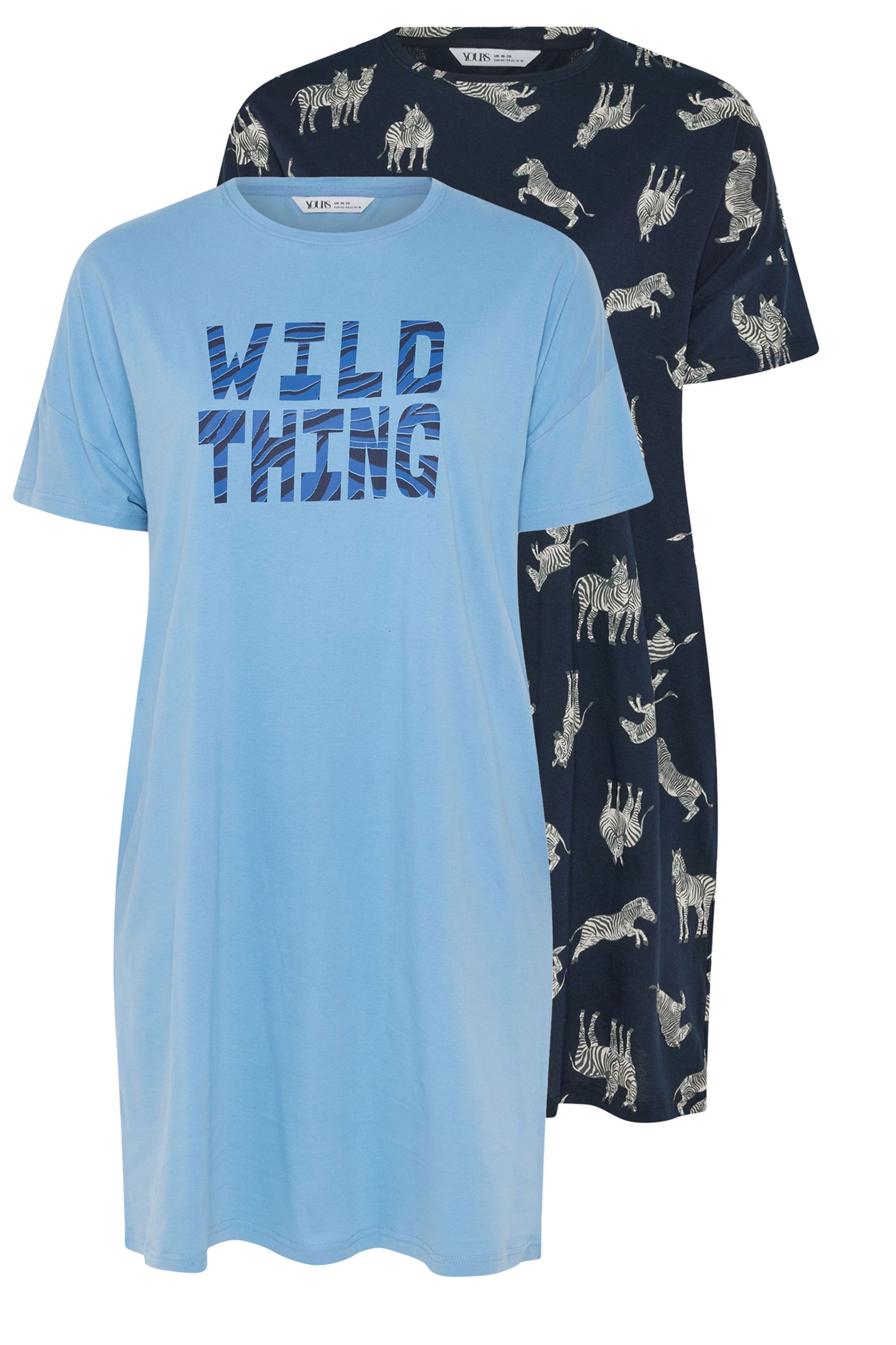 Yours 2 Pack Zebra Sleep Tee Nightdresses