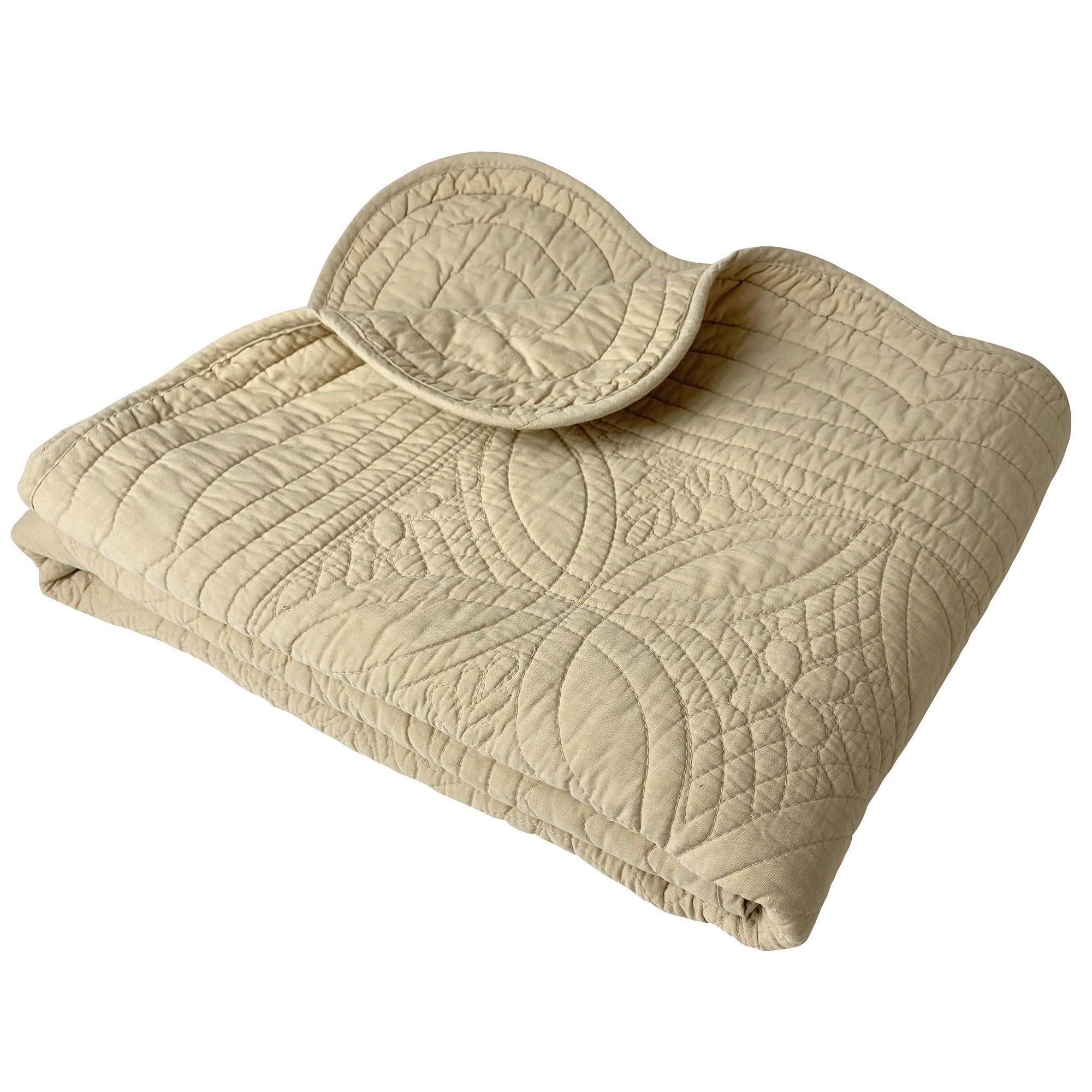 BAILLARGUES - Boutis 230x250 beige ficelle en coton