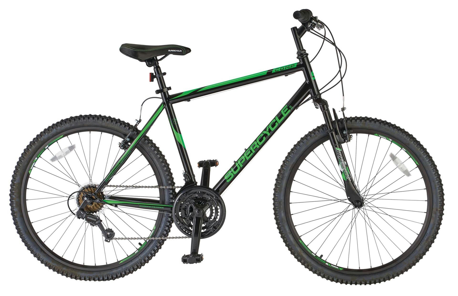 Supercycle Comp Hardtail Mountain Bike,  26-in, Black/Green