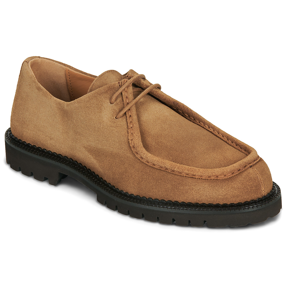 Selected - SLHHECTOR SUEDE MOC-TOE SHOE - Cognac