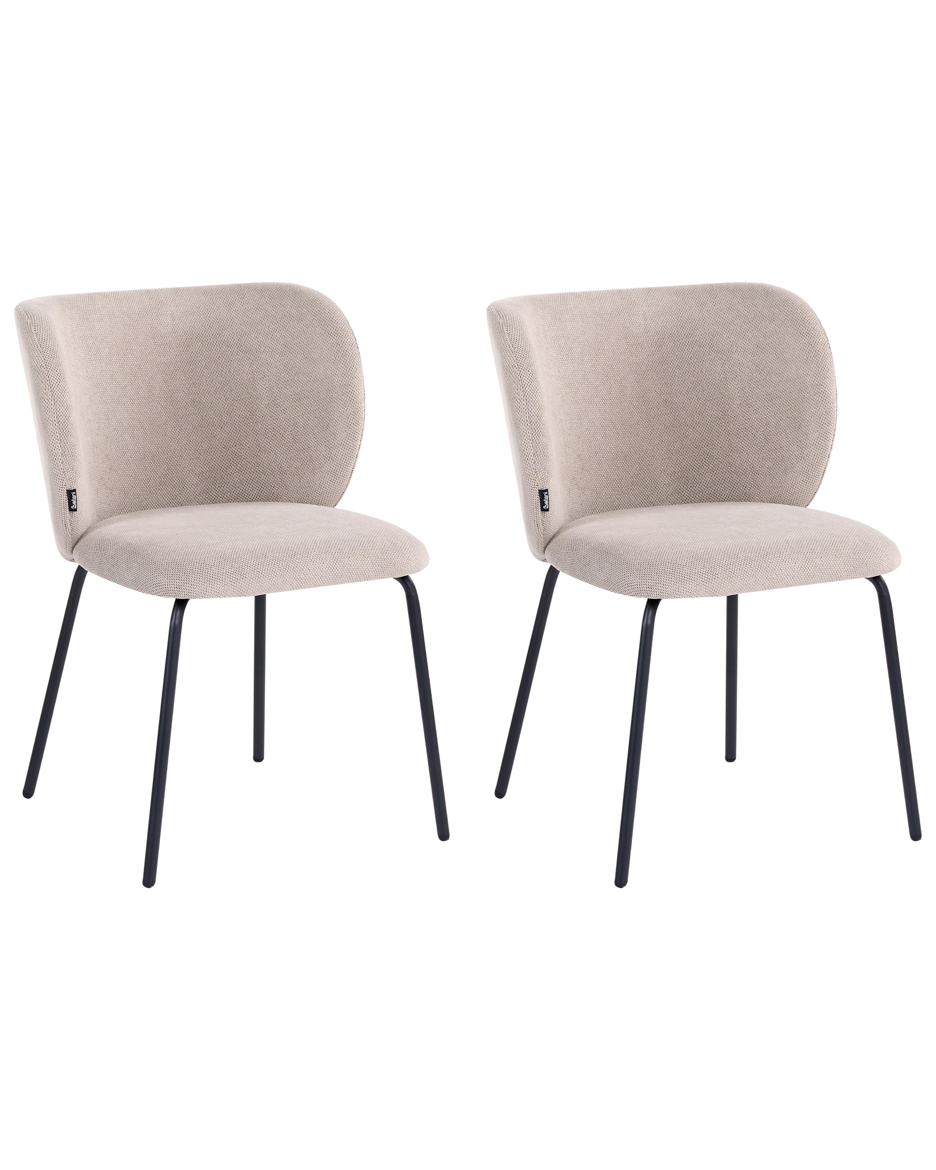 Set of 2 Dining Chairs CALERA Fabric Taupe