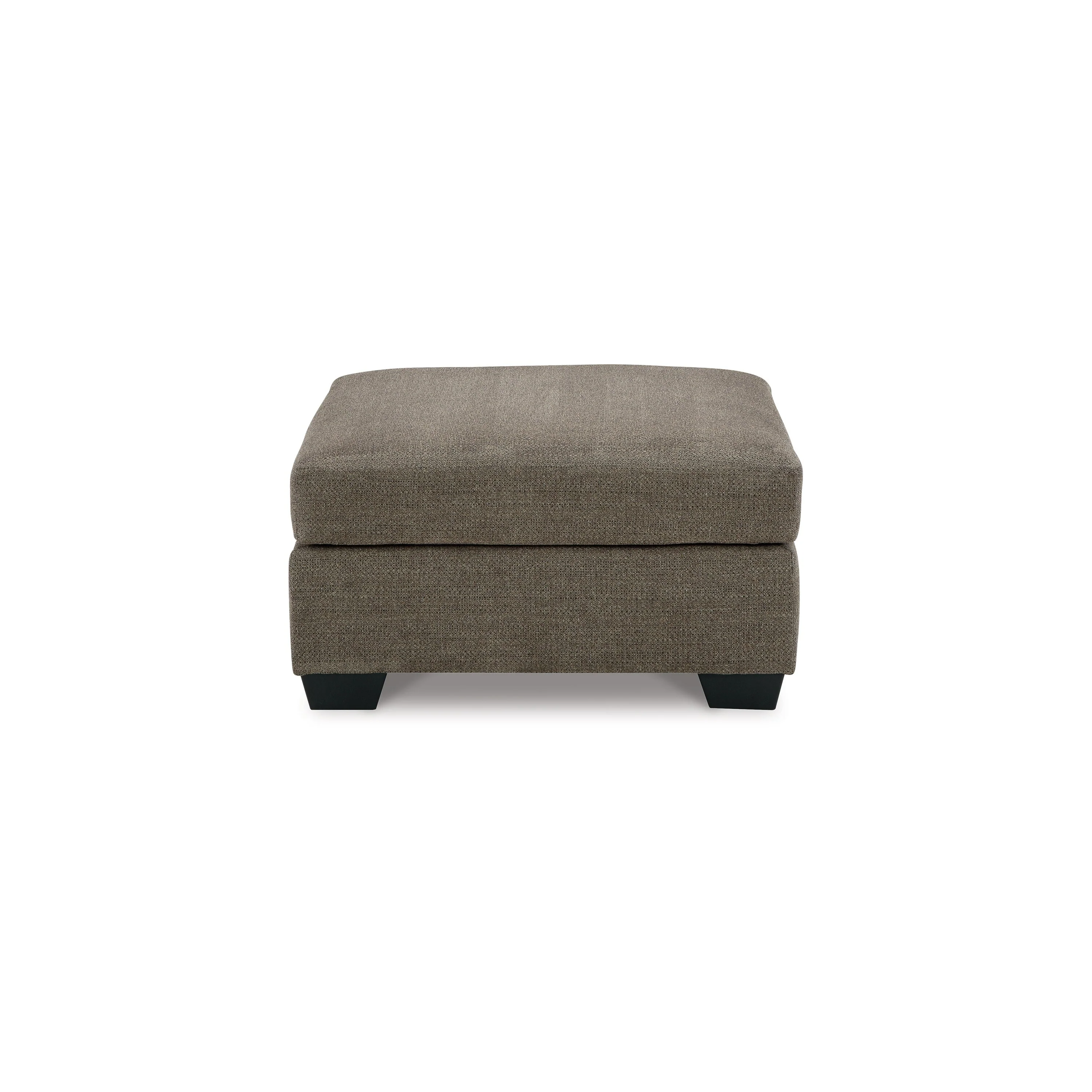 Joey Accent Ottoman, Soft Cushioned Brown Polyester, 36 Inch Square
