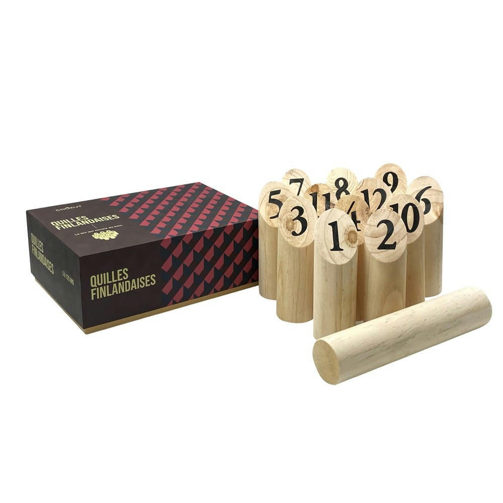 - Jeu de quilles finlandaises bois naturel