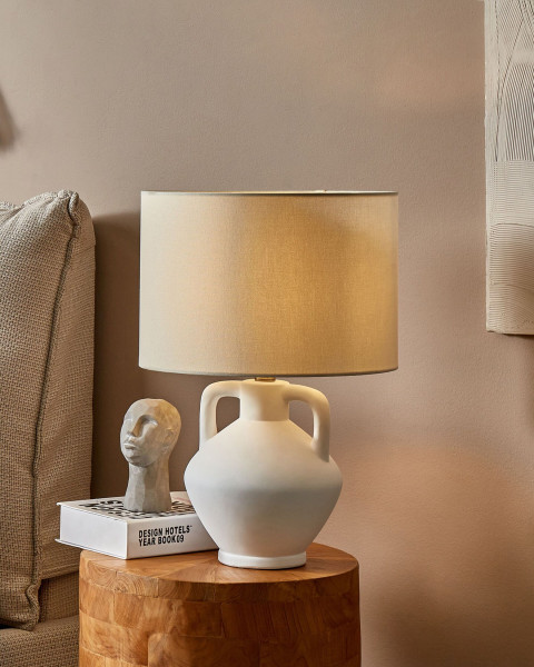 Lampa lampa stołowa nocna ceramiczna biała