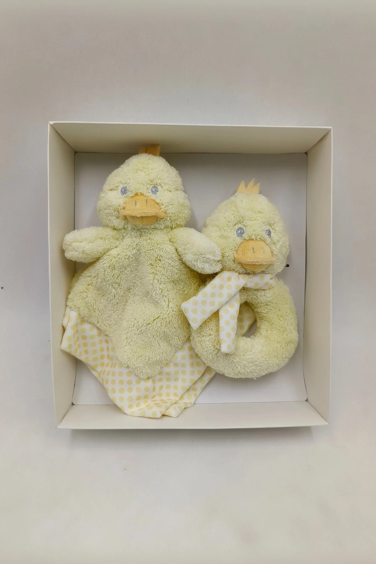 Yellow Duck Comforter & Rattle Gift Box
