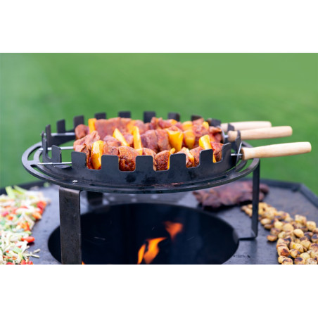 Support à brochettes Dynamic Centre pour brasero Nestor - Barbecook